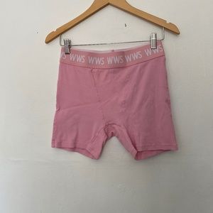 What We Said Pink Ribbed Sleep Shorts
